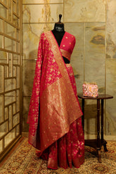 Pink Banarasi Silk Saree